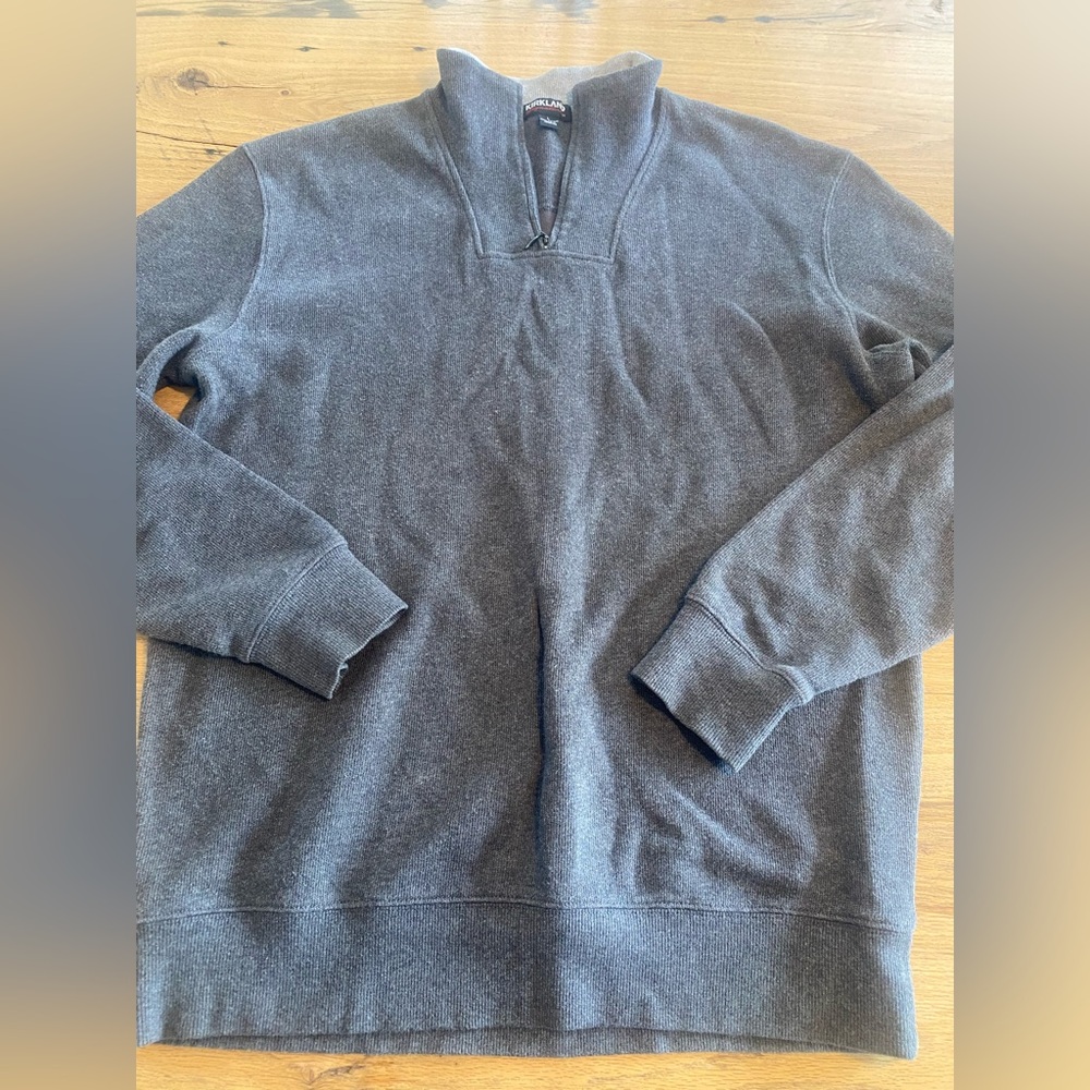 Kirkland Signature‎ Men's Charcoal Zip-Up Sweater